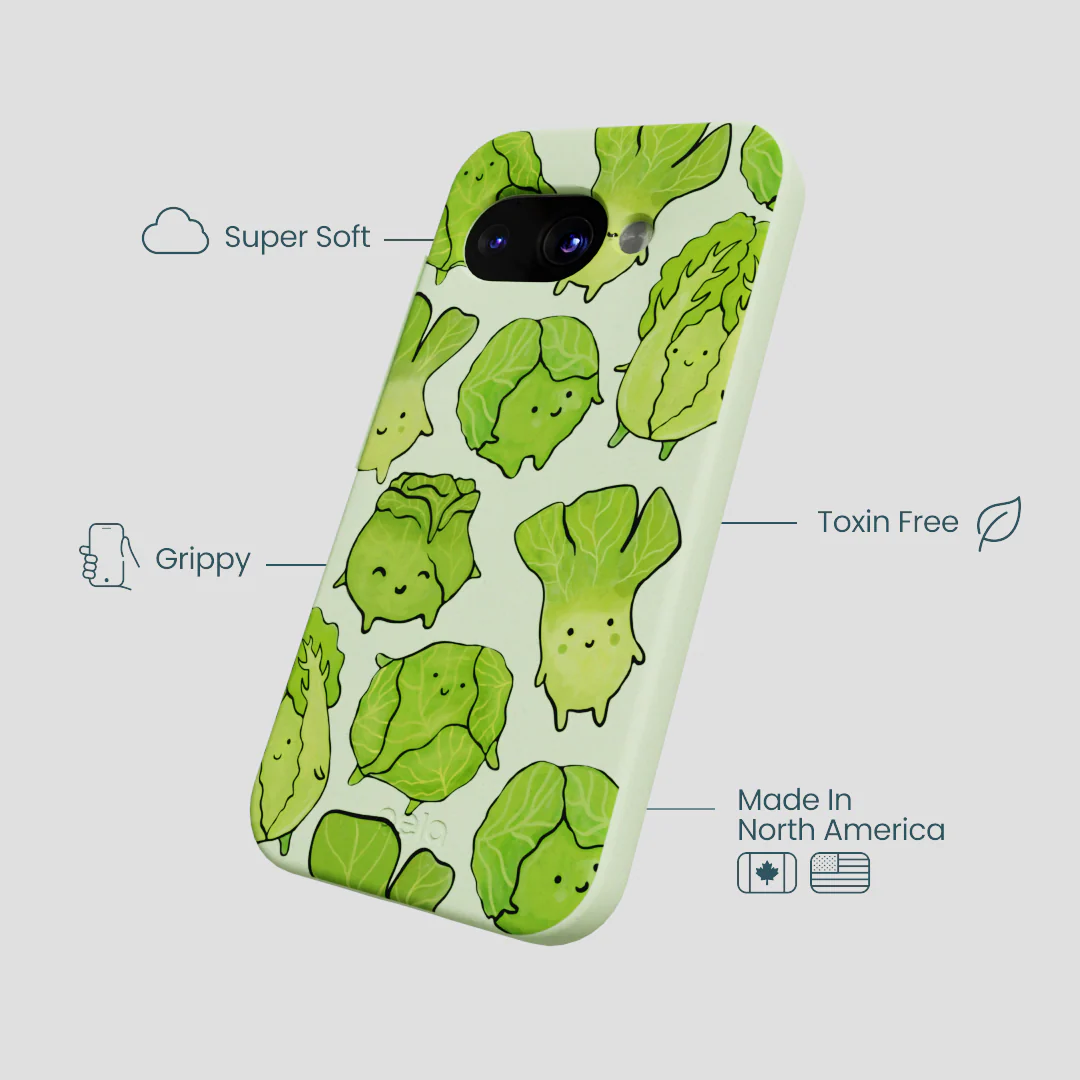 Sage Green Silly Cabbage Google Pixel 9a Case - Image 4