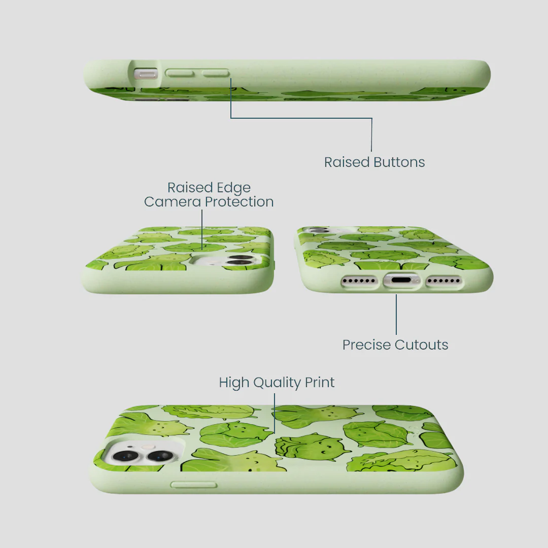 Sage Green Silly Cabbage iPhone 11 Case - Image 3