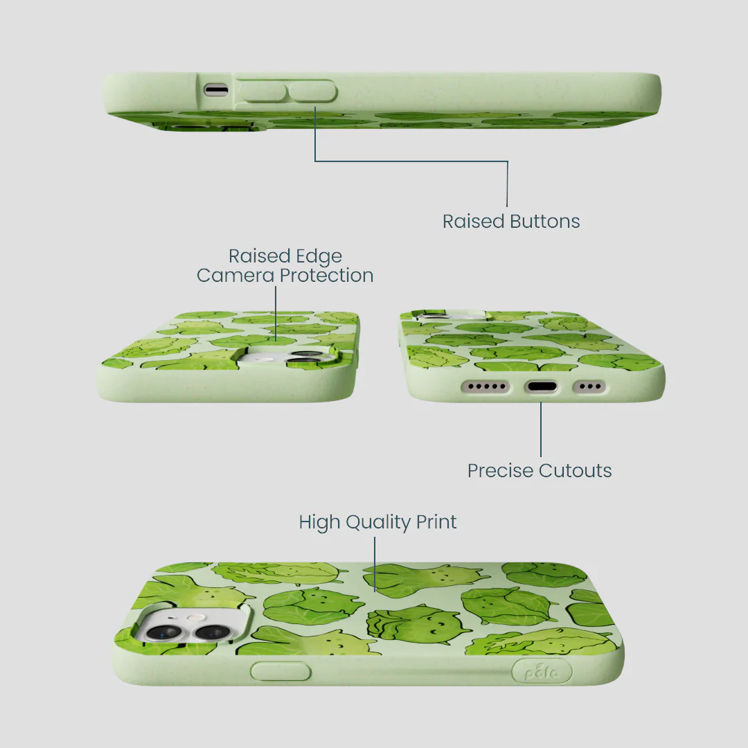Sage Green Silly Cabbage iPhone 12/ iPhone 12 Pro Case - Image 3