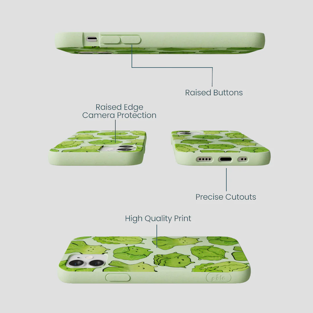 Sage Green Silly Cabbage iPhone 12 Mini Case - Image 3