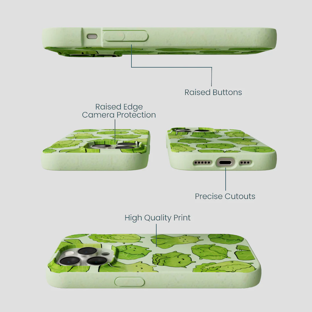 Sage Green Silly Cabbage iPhone 14 Pro Case - Image 3