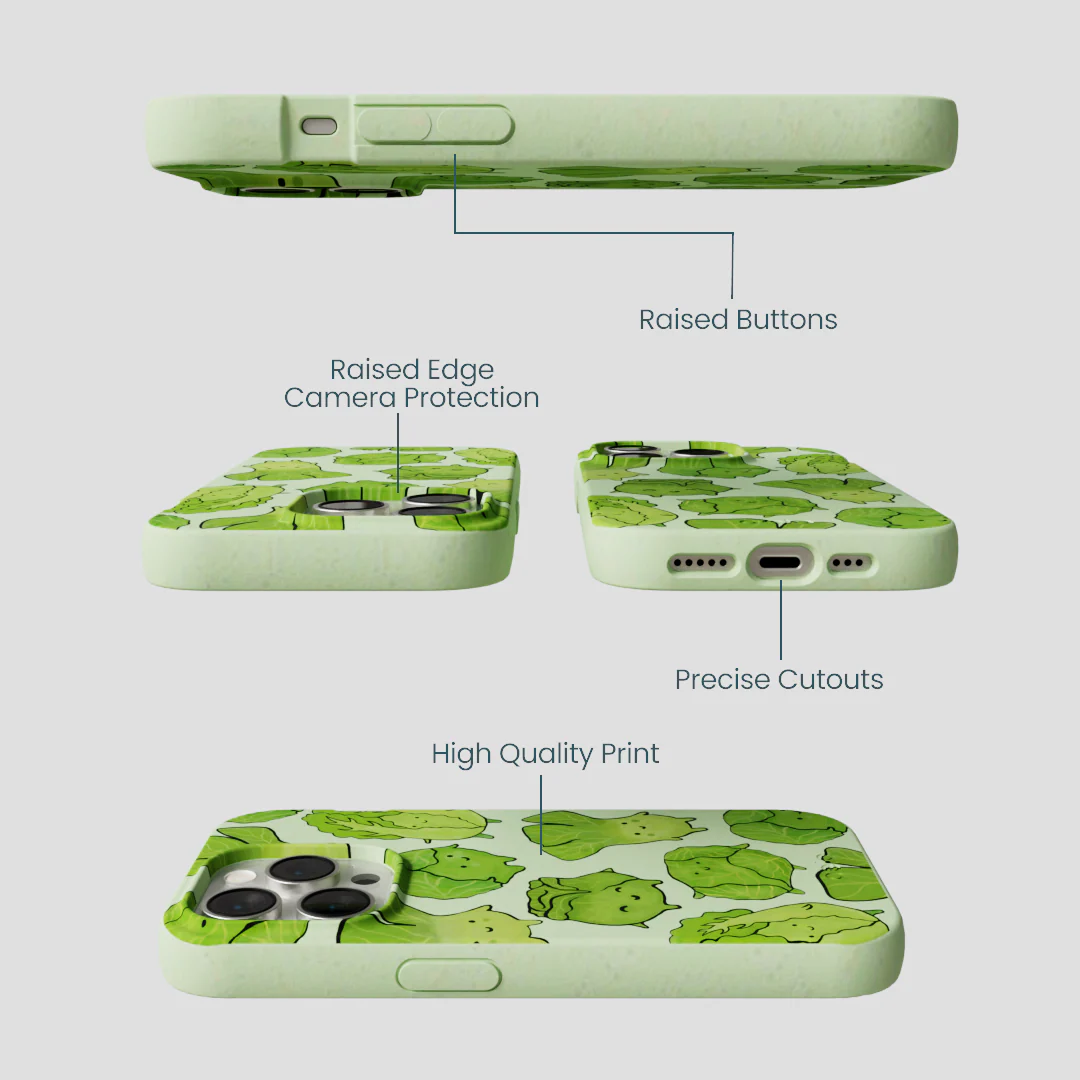 Sage Green Silly Cabbage iPhone 15 Pro Case - Image 3