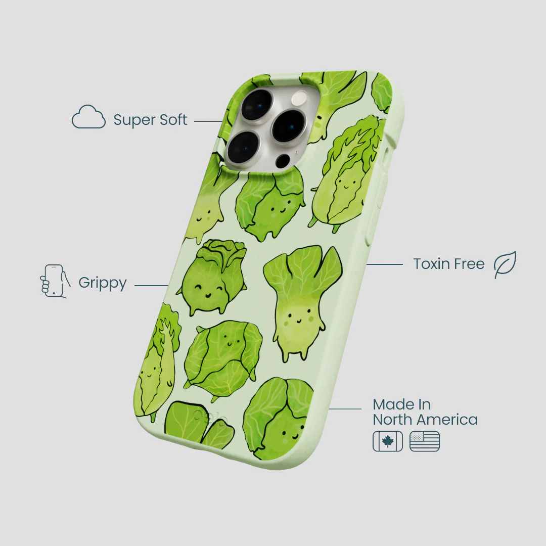 Sage Green Silly Cabbage iPhone 15 Pro Case - Image 4