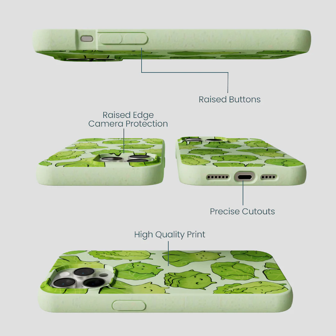 Sage Green Silly Cabbage iPhone 15 Pro Max Case - Image 3