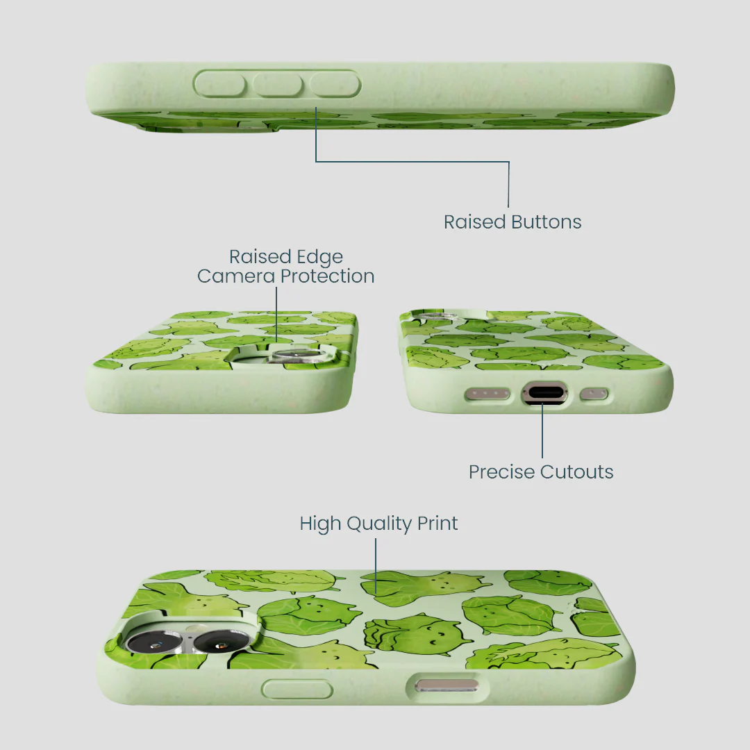 Sage Green Silly Cabbage iPhone 16 Case - Image 3