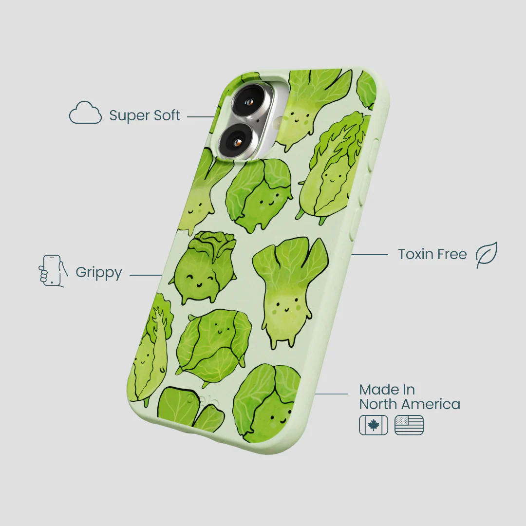 Sage Green Silly Cabbage iPhone 16 Case - Image 4