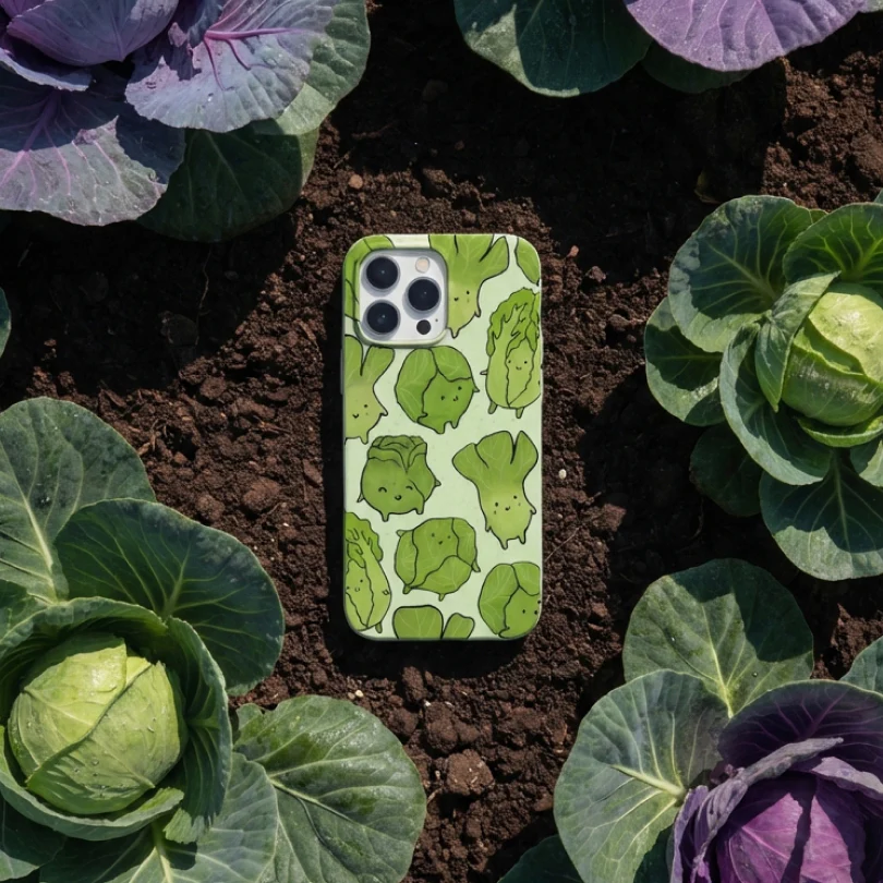 Sage Green Silly Cabbage iPhone 16 Plus Case - Image 6