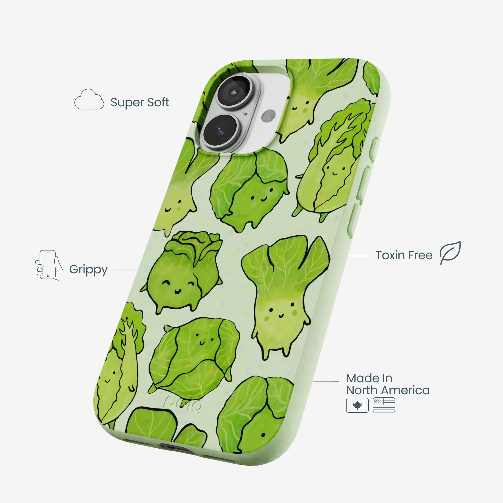 Sage Green Silly Cabbage iPhone 17 Case - Image 4