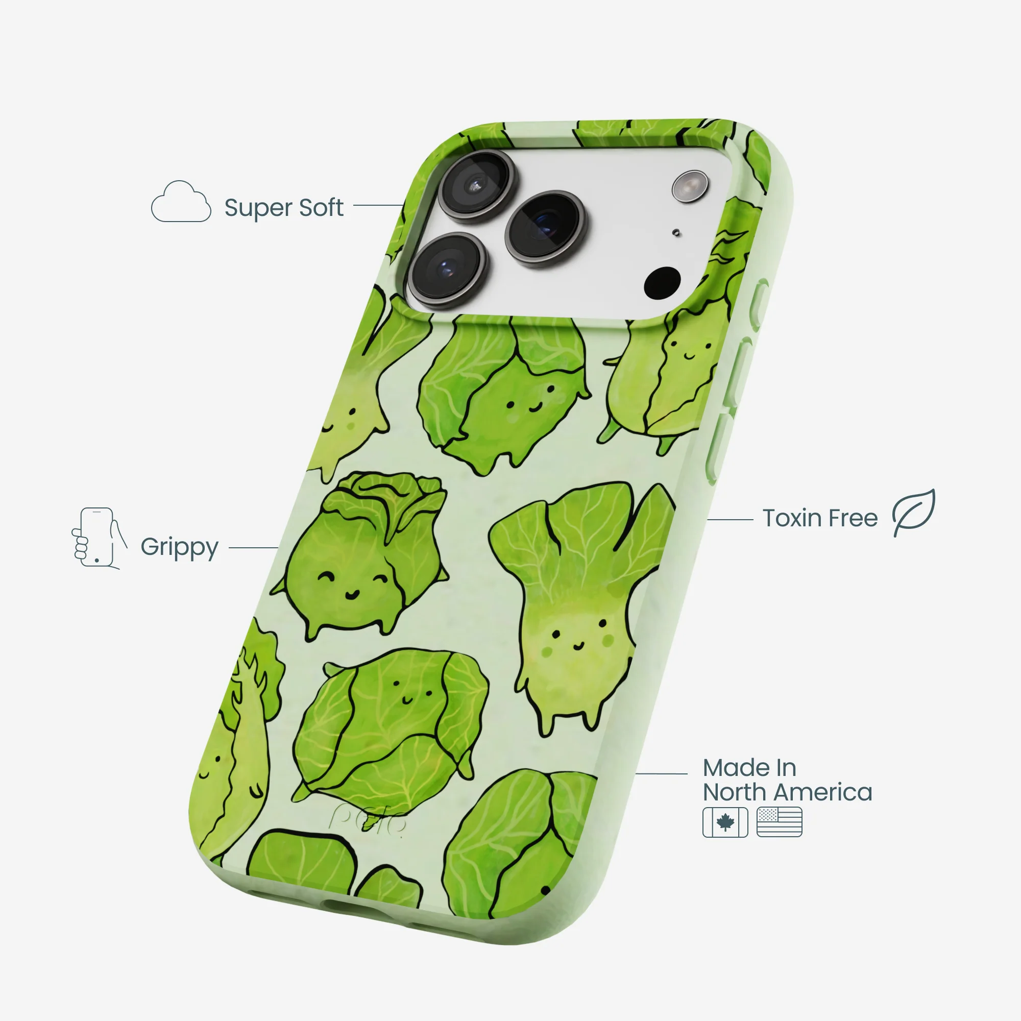 Sage Green Silly Cabbage iPhone 17 Pro Case - Image 4