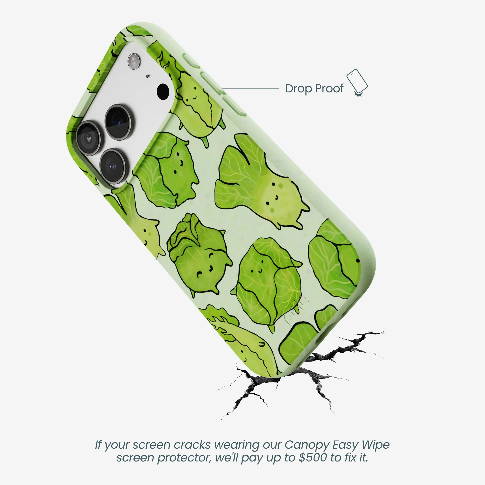 Sage Green Silly Cabbage iPhone 17 Pro Case - Image 5