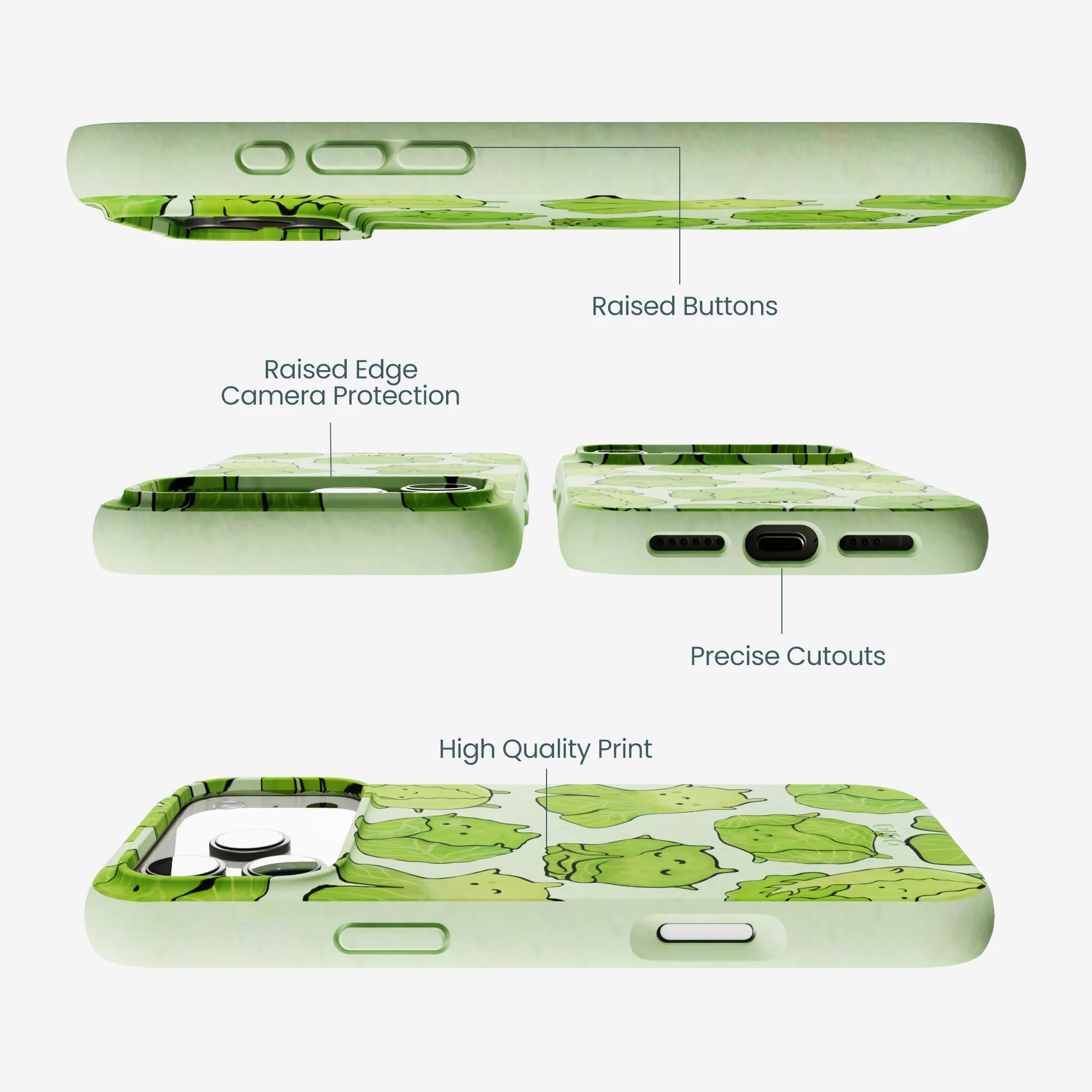 Sage Green Silly Cabbage iPhone 17 Pro Max Case - Image 3