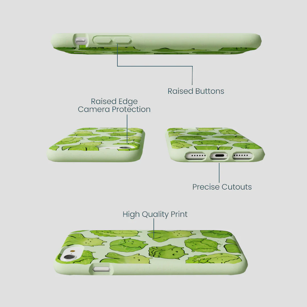 Sage Green Silly Cabbage iPhone 6/6s/7/8/SE Case - Image 3