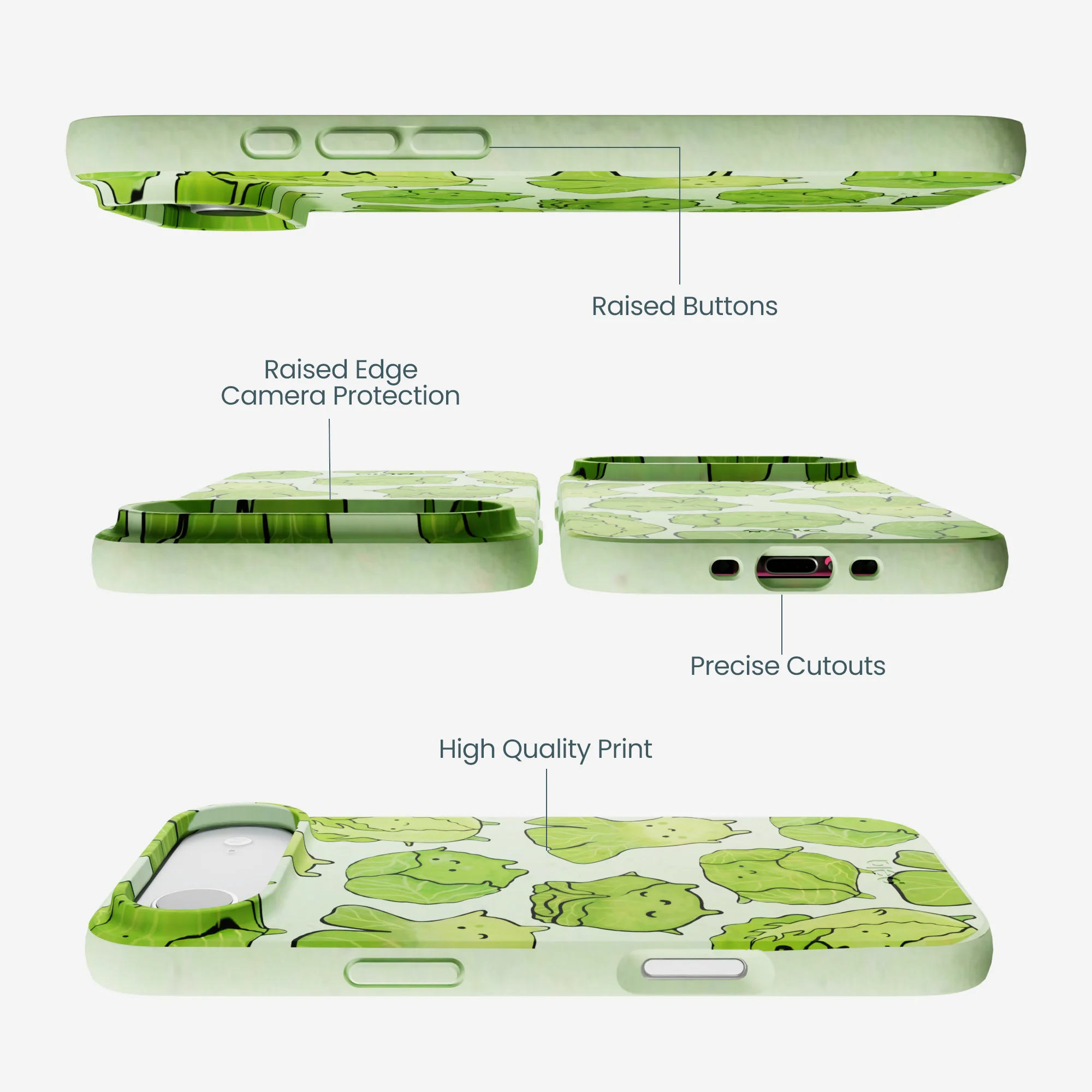 Sage Green Silly Cabbage iPhone Air Case - Image 3