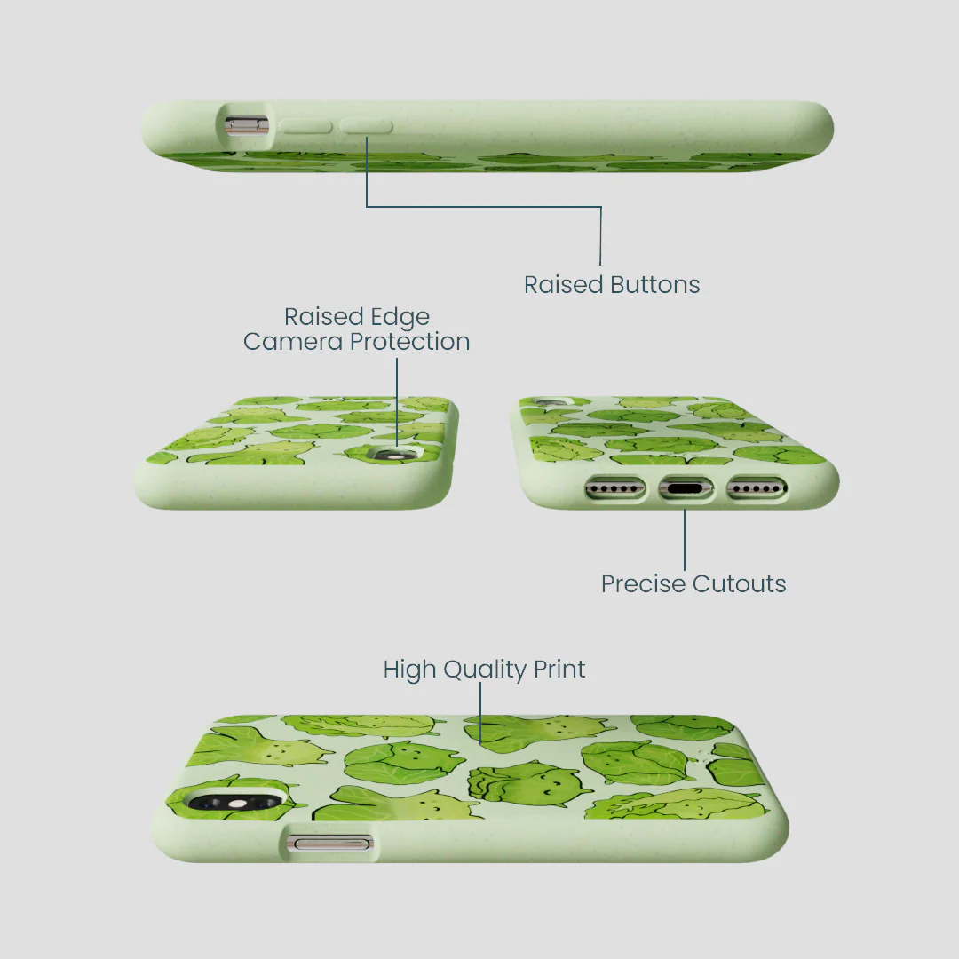 Sage Green Silly Cabbage iPhone XR Case - Image 3