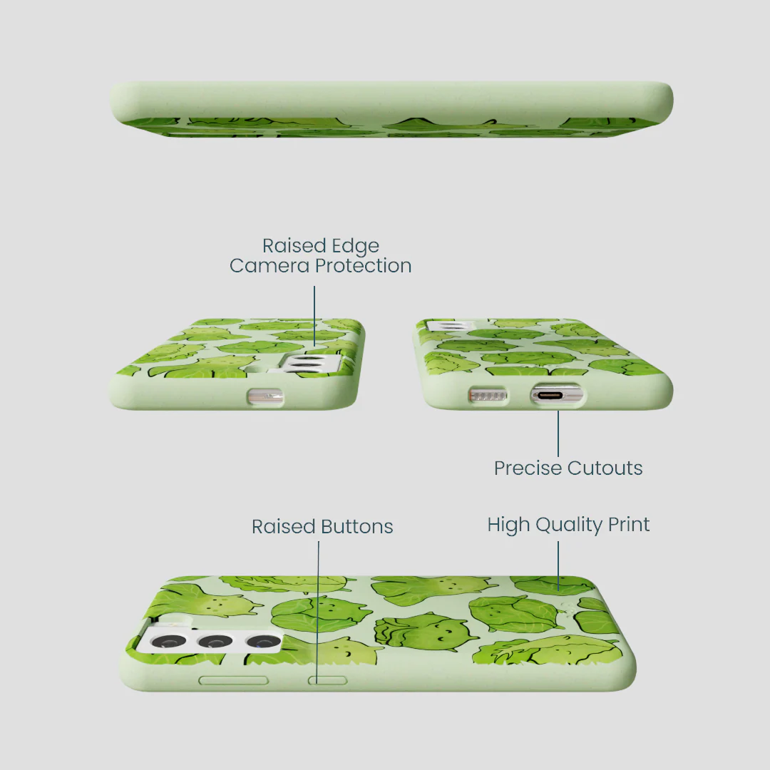 Sage Green Silly Cabbage Samsung Galaxy S21 Case - Image 3