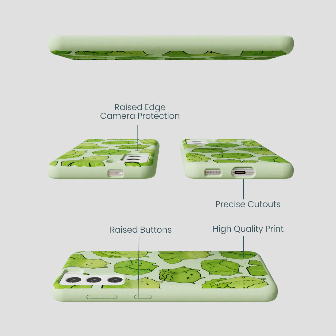 Sage Green Silly Cabbage Samsung Galaxy S22 Case - Image 3