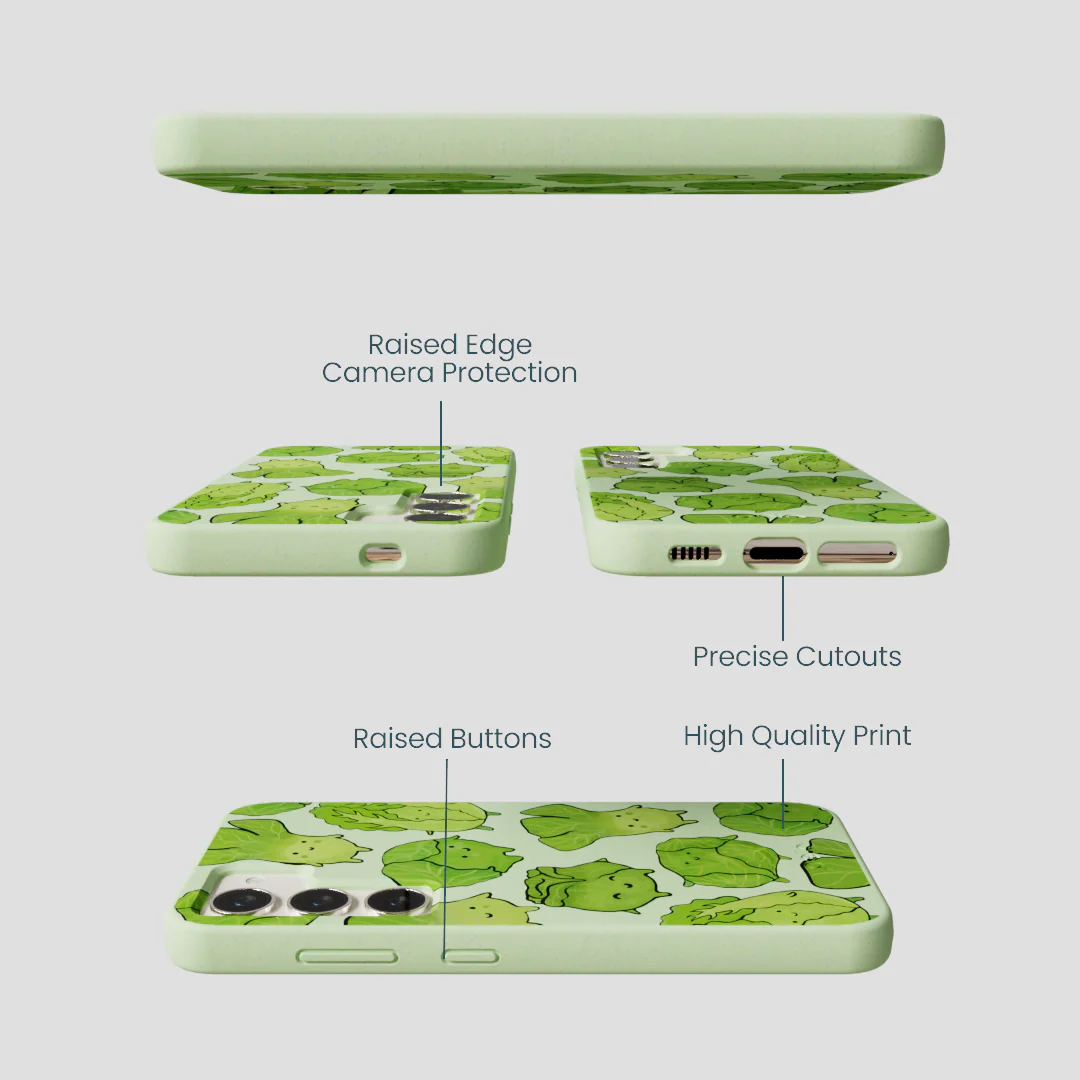 Sage Green Silly Cabbage Samsung Galaxy S23 Case - Image 3