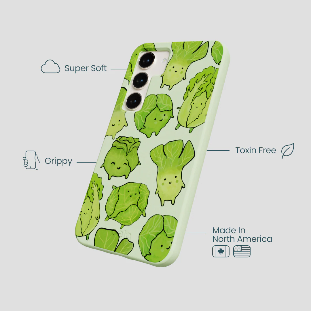 Sage Green Silly Cabbage Samsung Galaxy S24 Case - Image 4