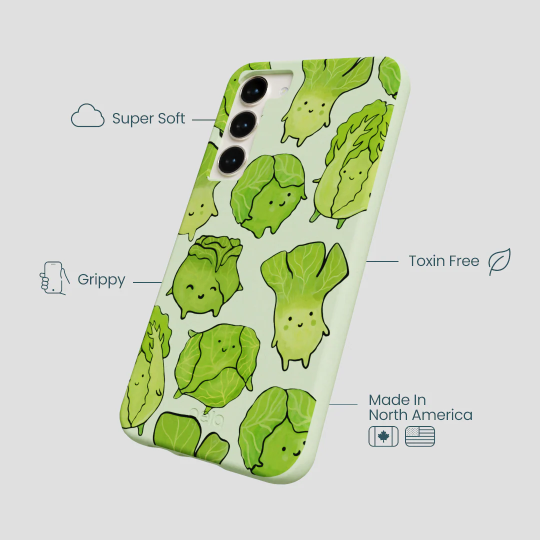 Sage Green Silly Cabbage Samsung Galaxy S24+(Plus) Case - Image 4