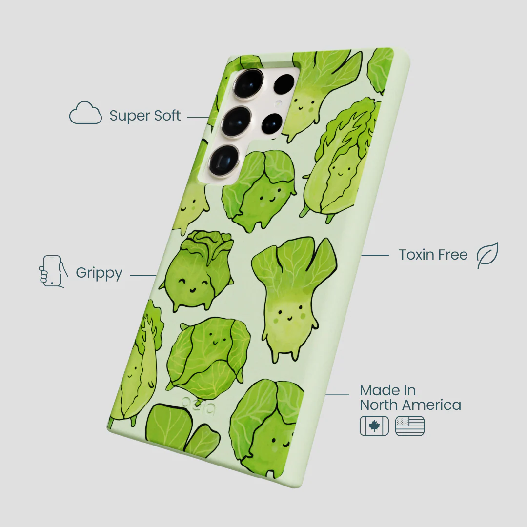 Sage Green Silly Cabbage Samsung Galaxy S24 Ultra Case - Image 4