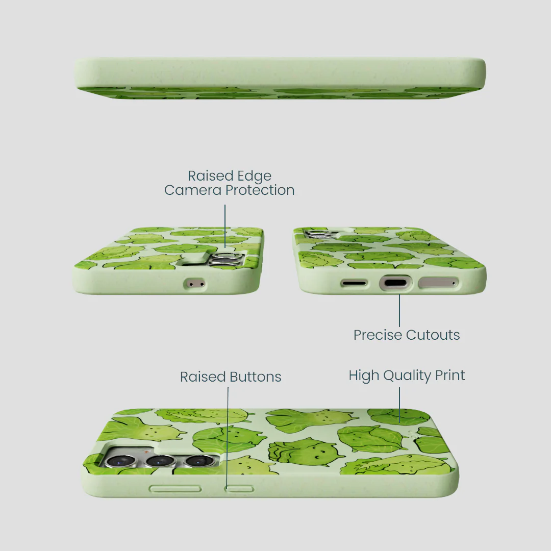 Sage Green Silly Cabbage Samsung Galaxy S25 Case - Image 3