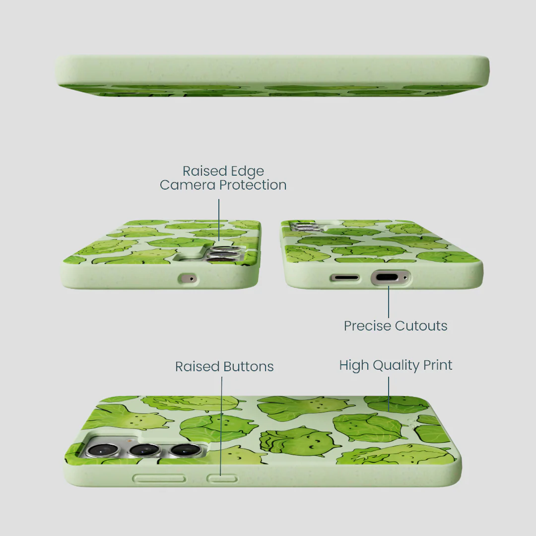 Sage Green Silly Cabbage Samsung Galaxy S25+(Plus) Case - Image 3