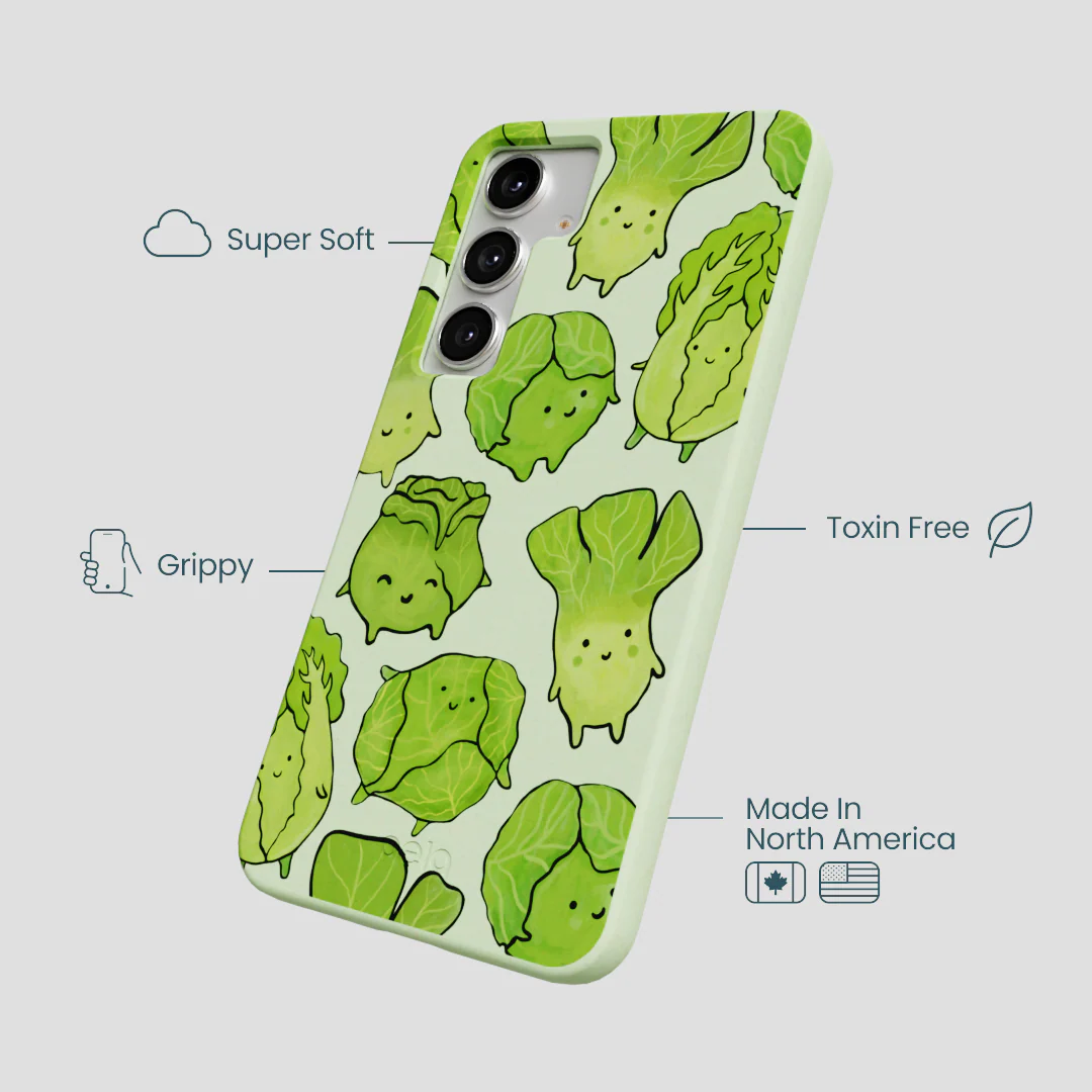 Sage Green Silly Cabbage Samsung Galaxy S25+(Plus) Case - Image 4