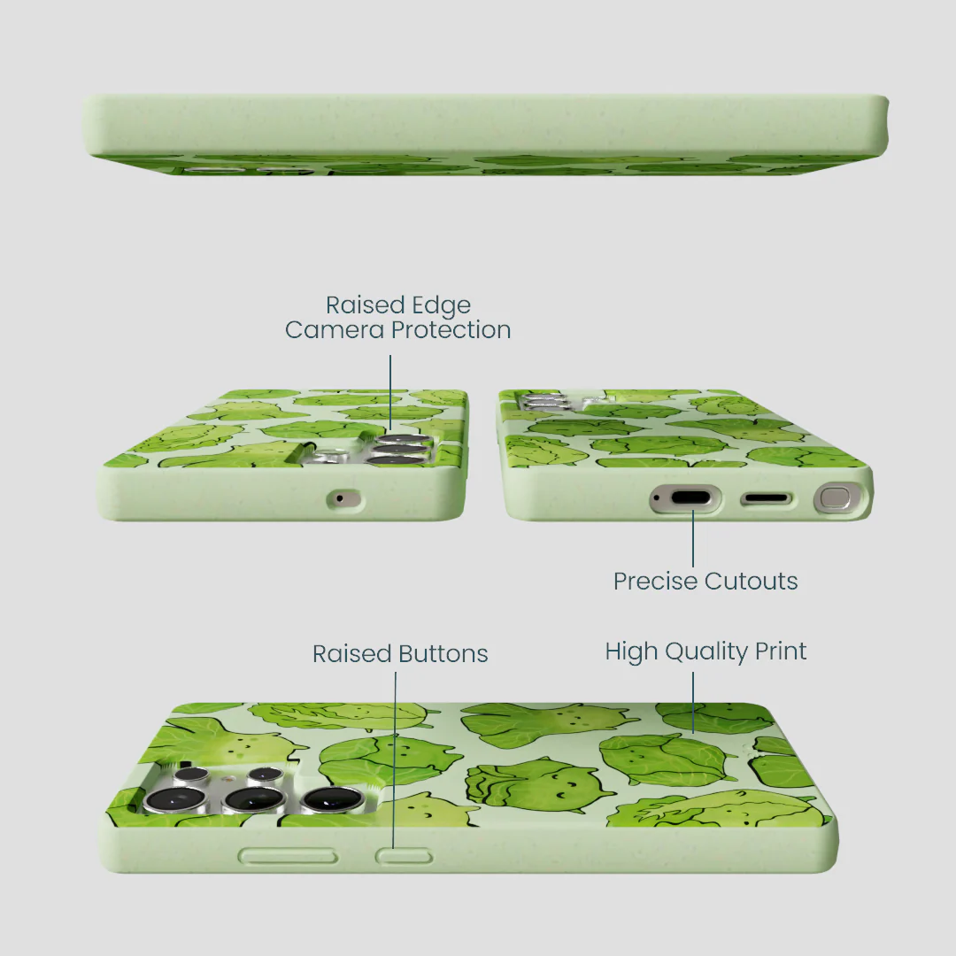 Sage Green Silly Cabbage Samsung Galaxy S25 Ultra Case - Image 3
