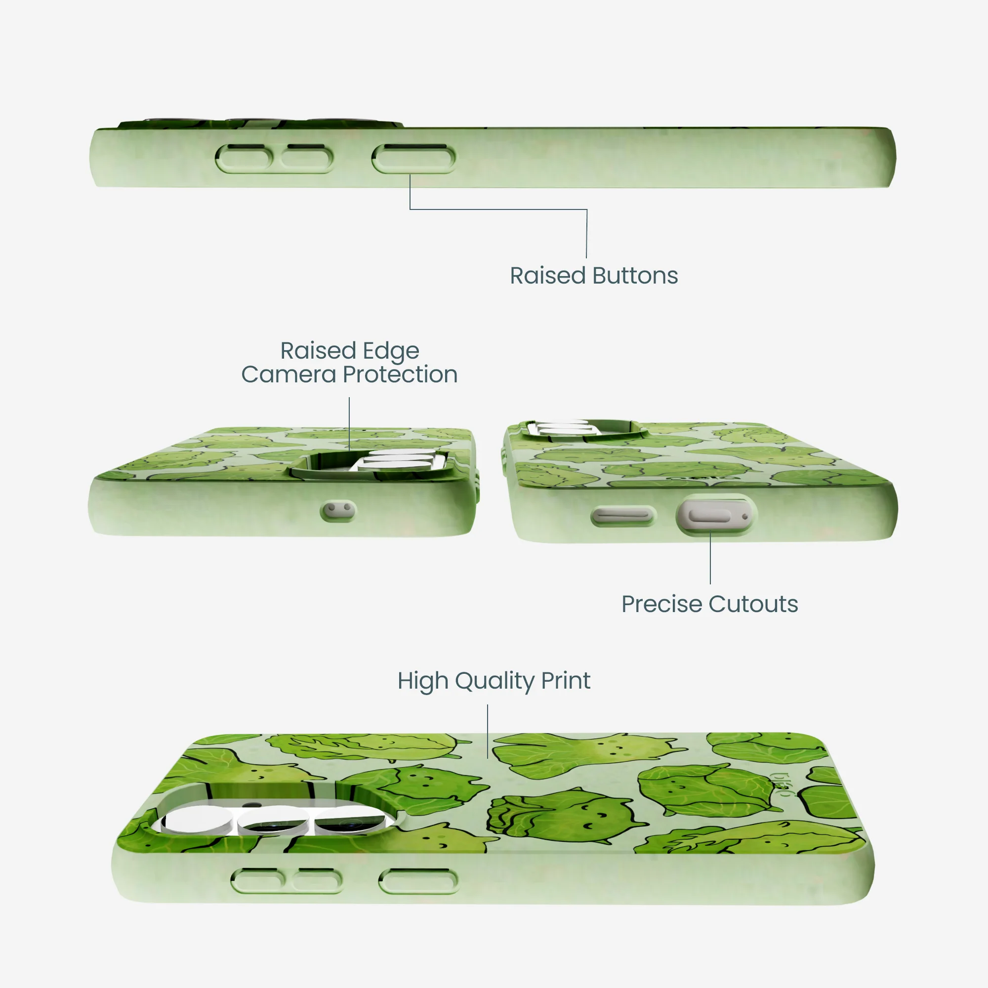 Sage Green Silly Cabbage Samsung Galaxy S26 Case - Image 2