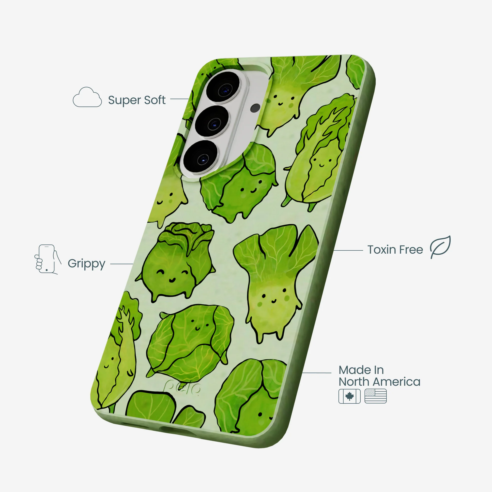 Sage Green Silly Cabbage Samsung Galaxy S26 Case - Image 3