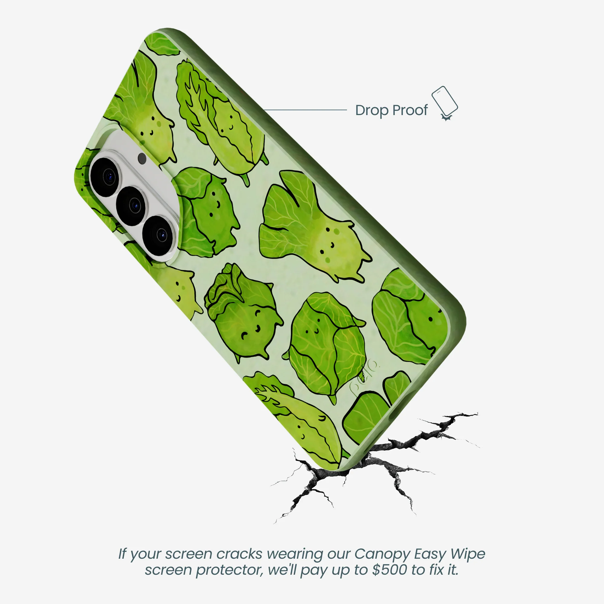 Sage Green Silly Cabbage Samsung Galaxy S26 Case - Image 4