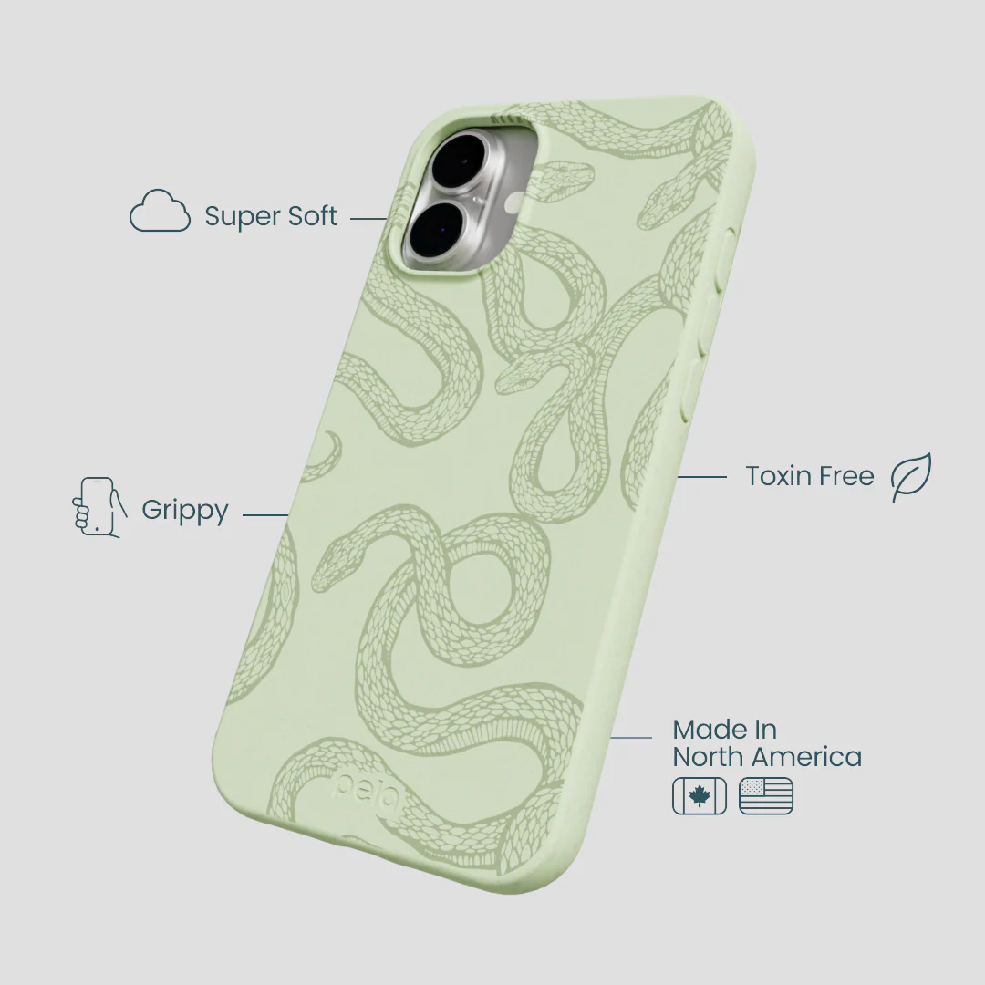 Sage Green Snaky iPhone 16 Plus Case - Image 4