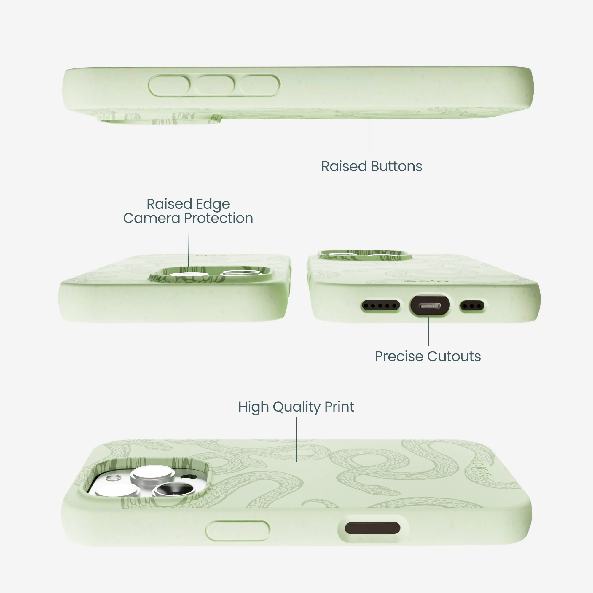 Sage Green Snaky iPhone 16 Pro Max Case - Image 3