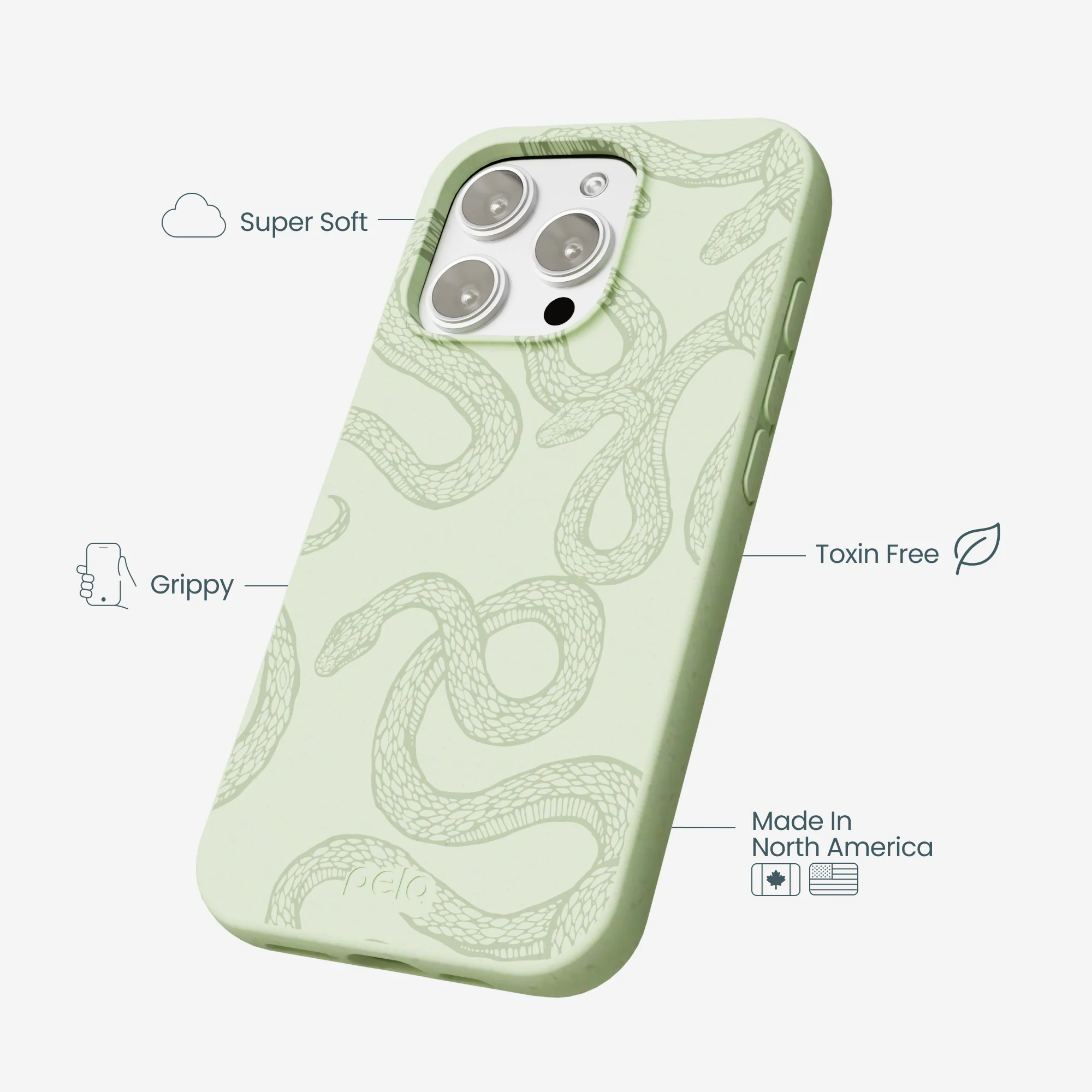 Sage Green Snaky iPhone 16 Pro Max Case - Image 4