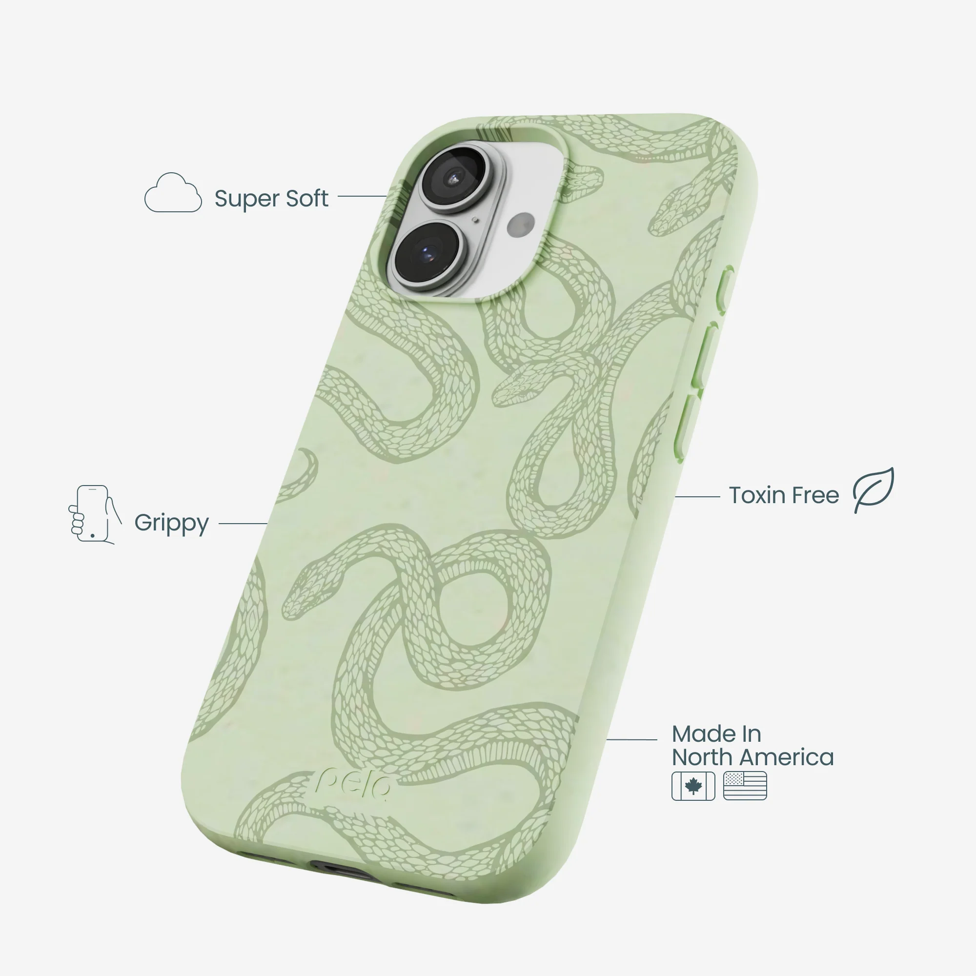 Sage Green Snaky iPhone 17 Case - Image 4