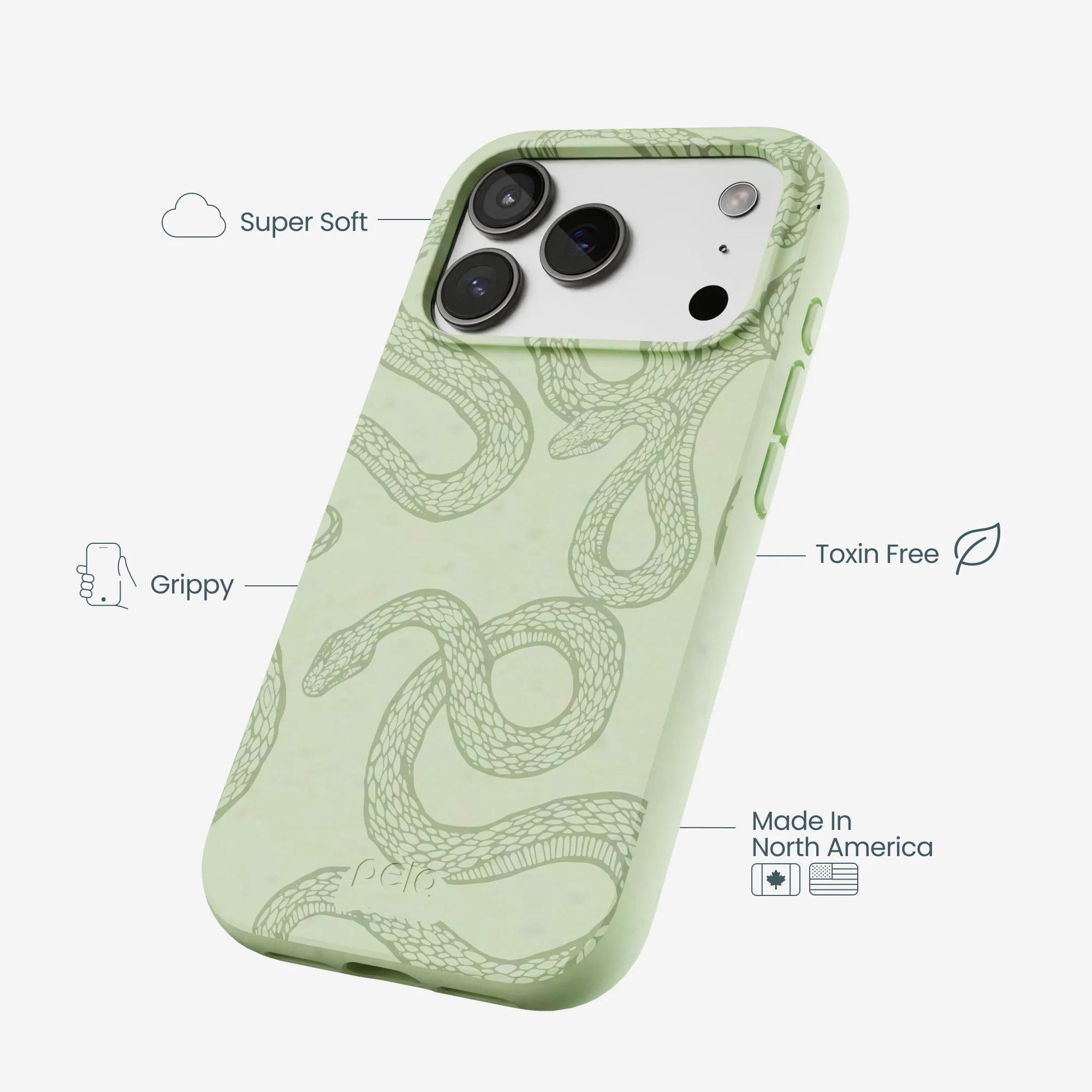 Sage Green Snaky iPhone 17 Pro Case - Image 4