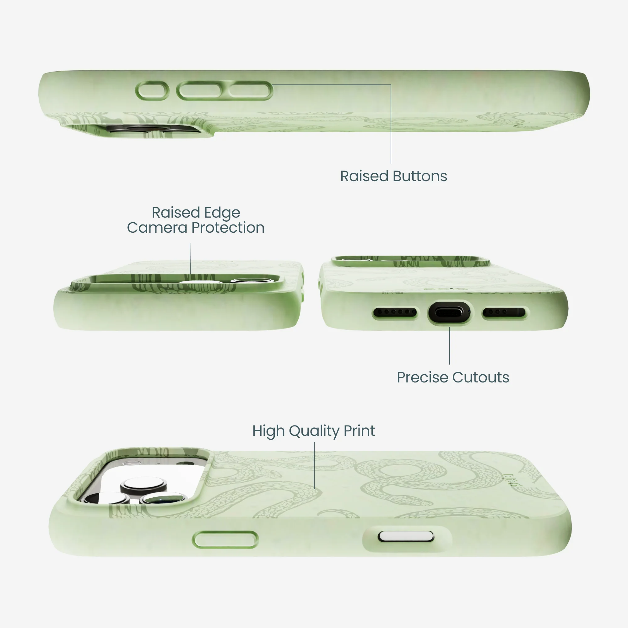Sage Green Snaky iPhone 17 Pro Max Case - Image 3