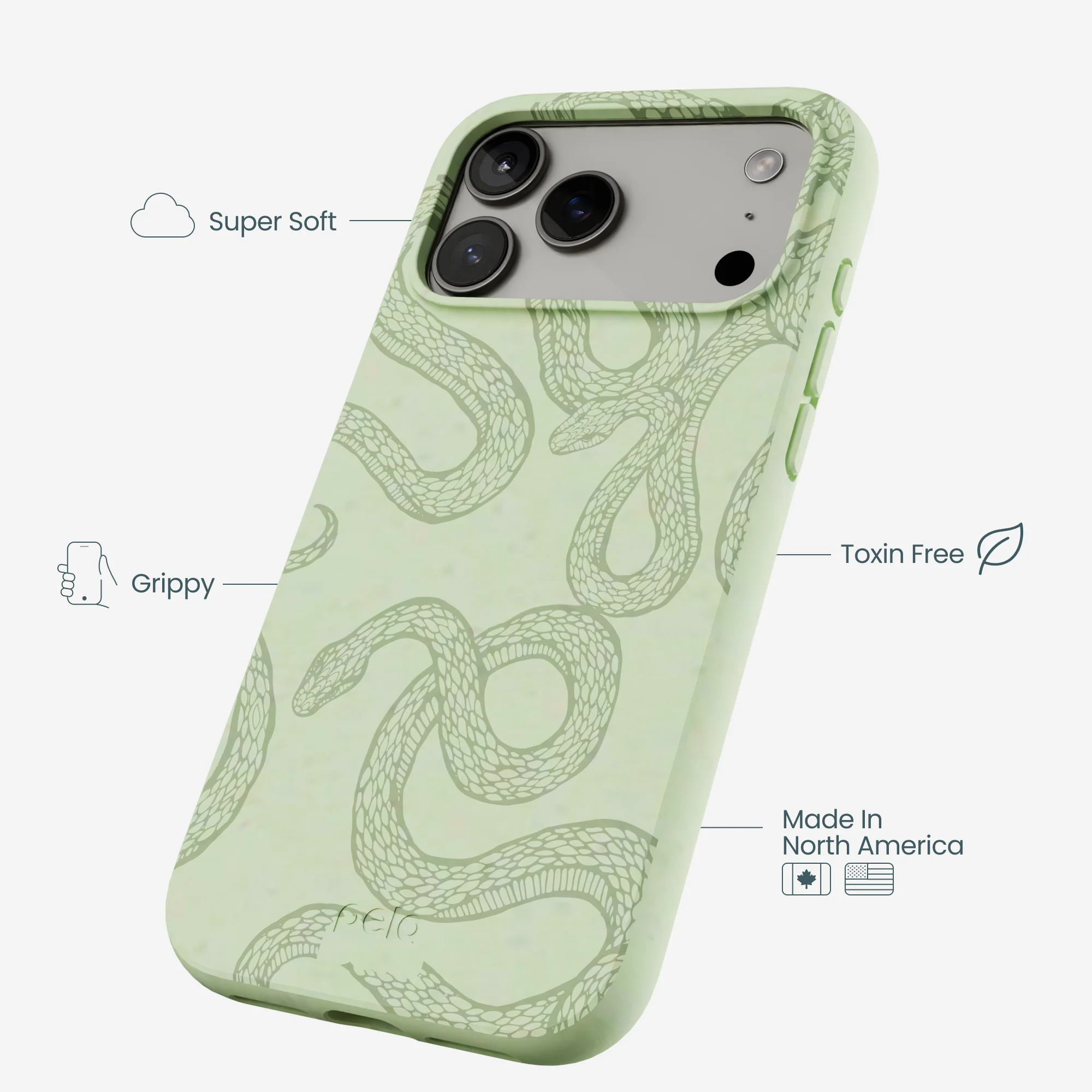 Sage Green Snaky iPhone 17 Pro Max Case - Image 4
