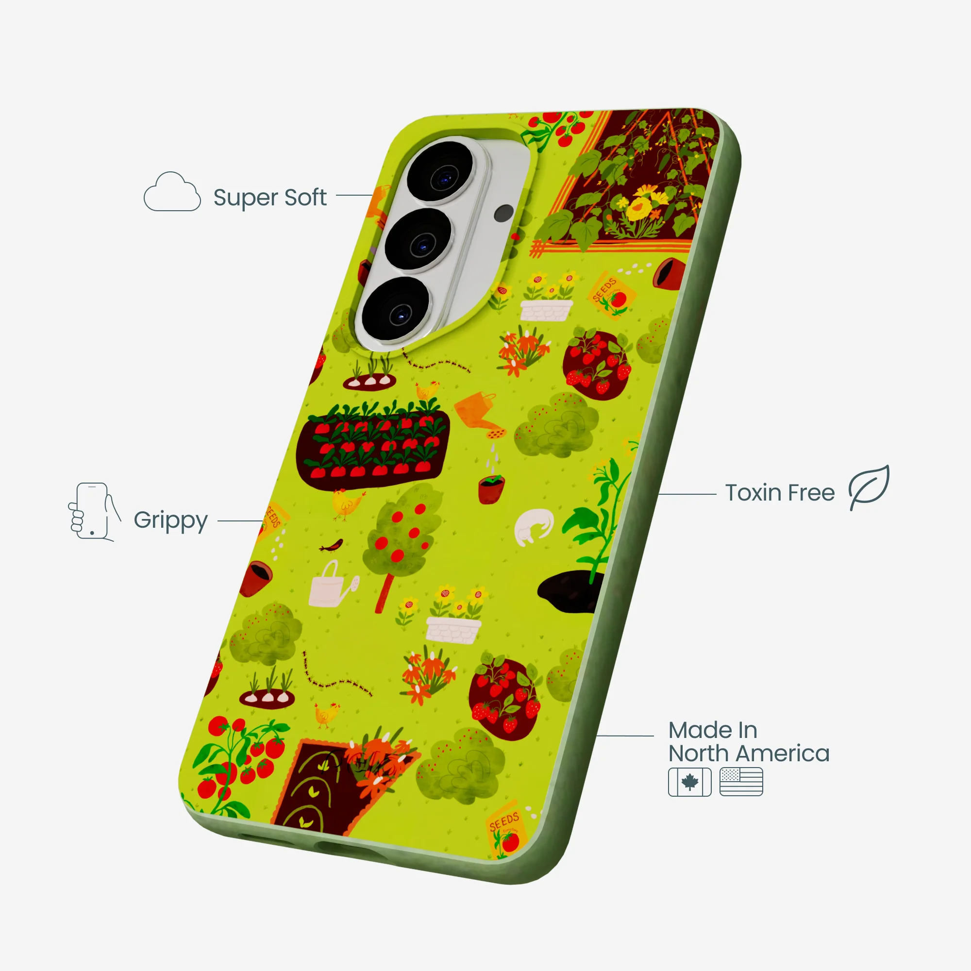 Sage Green Spring Garden Samsung Galaxy S26 Case - Image 3