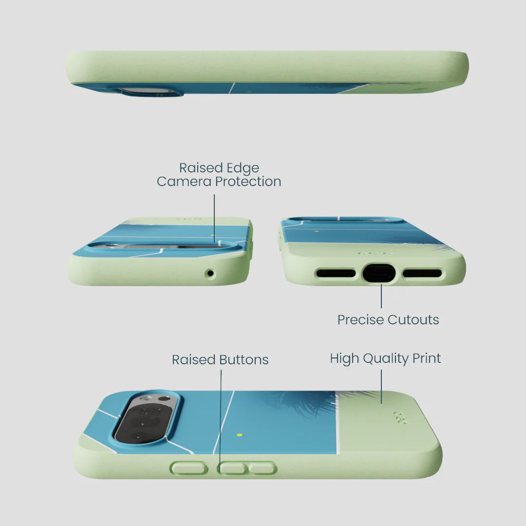 Sage Green Tennis Court Google Pixel 10/10 Pro Case - Image 2