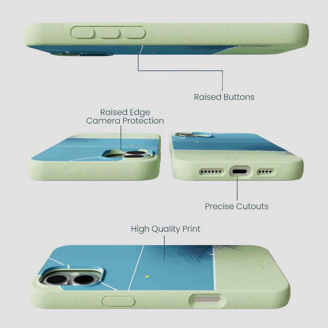 Sage Green Tennis Court iPhone 16 Plus Case - Image 3