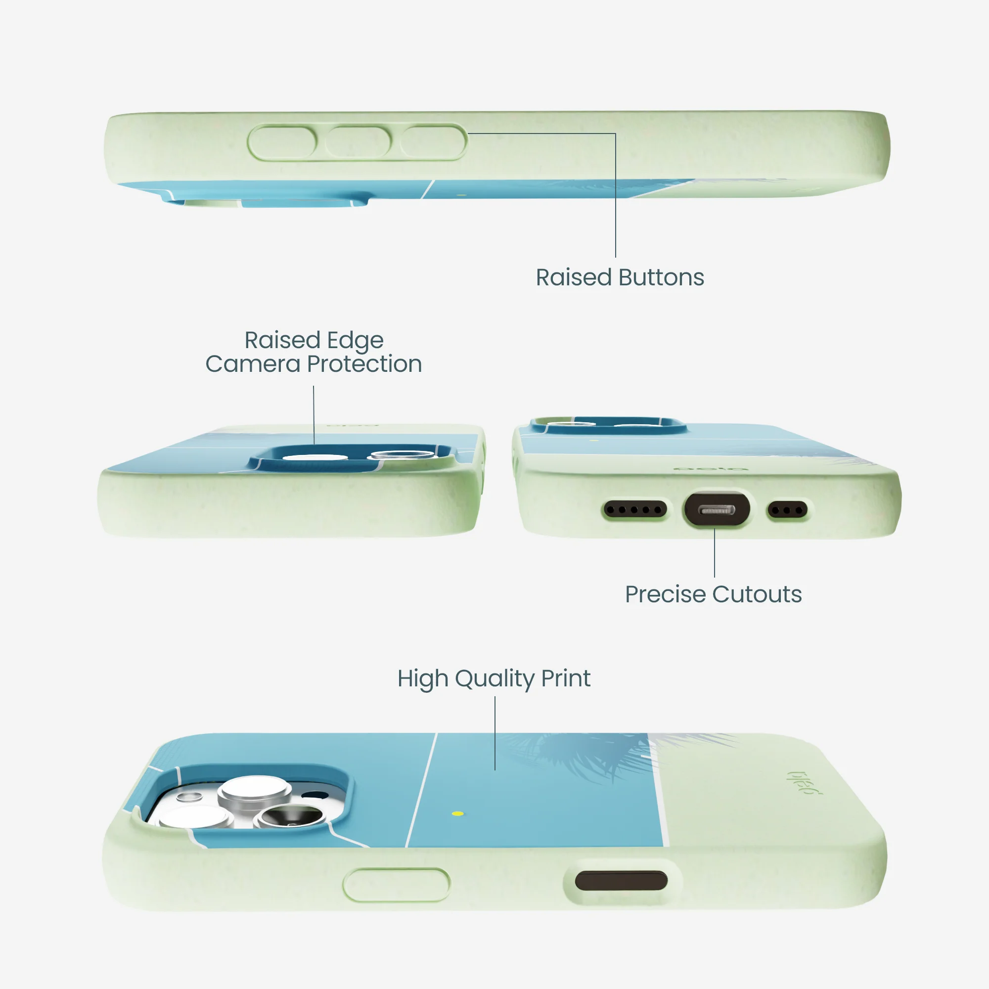 Sage Green Tennis Court iPhone 16 Pro Max Case - Image 3