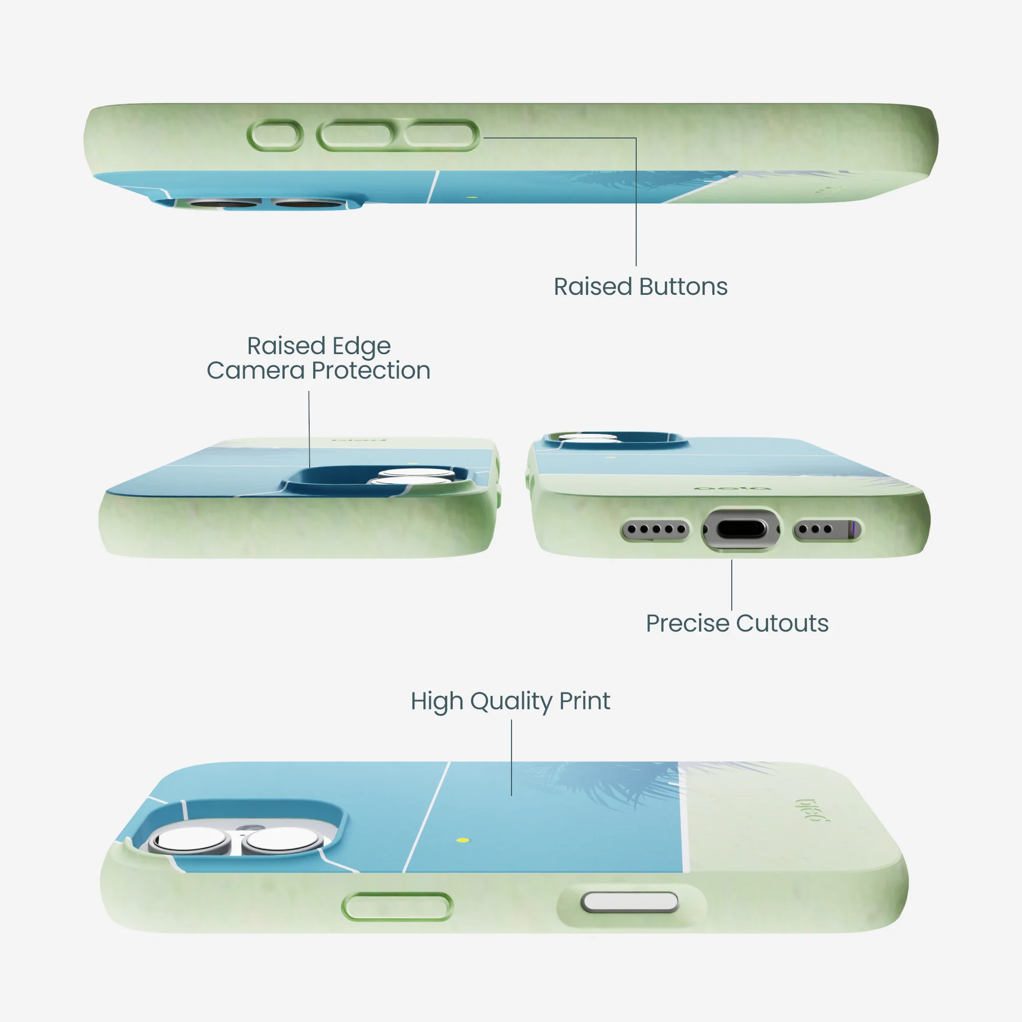 Sage Green Tennis Court iPhone 17 Case - Image 3