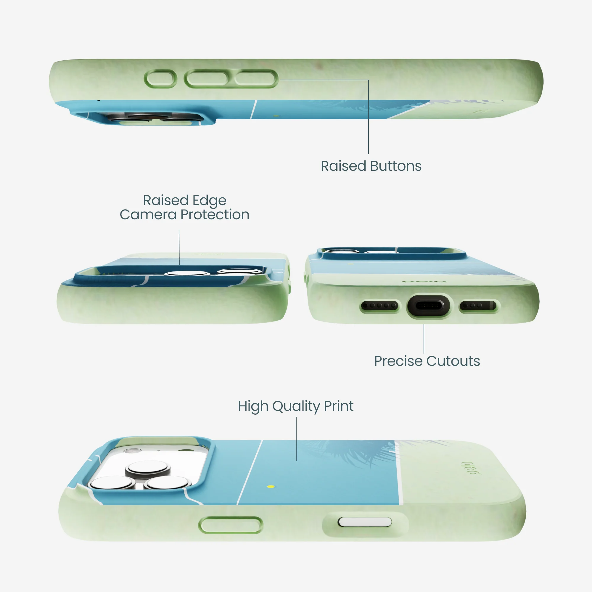 Sage Green Tennis Court iPhone 17 Pro Case - Image 3