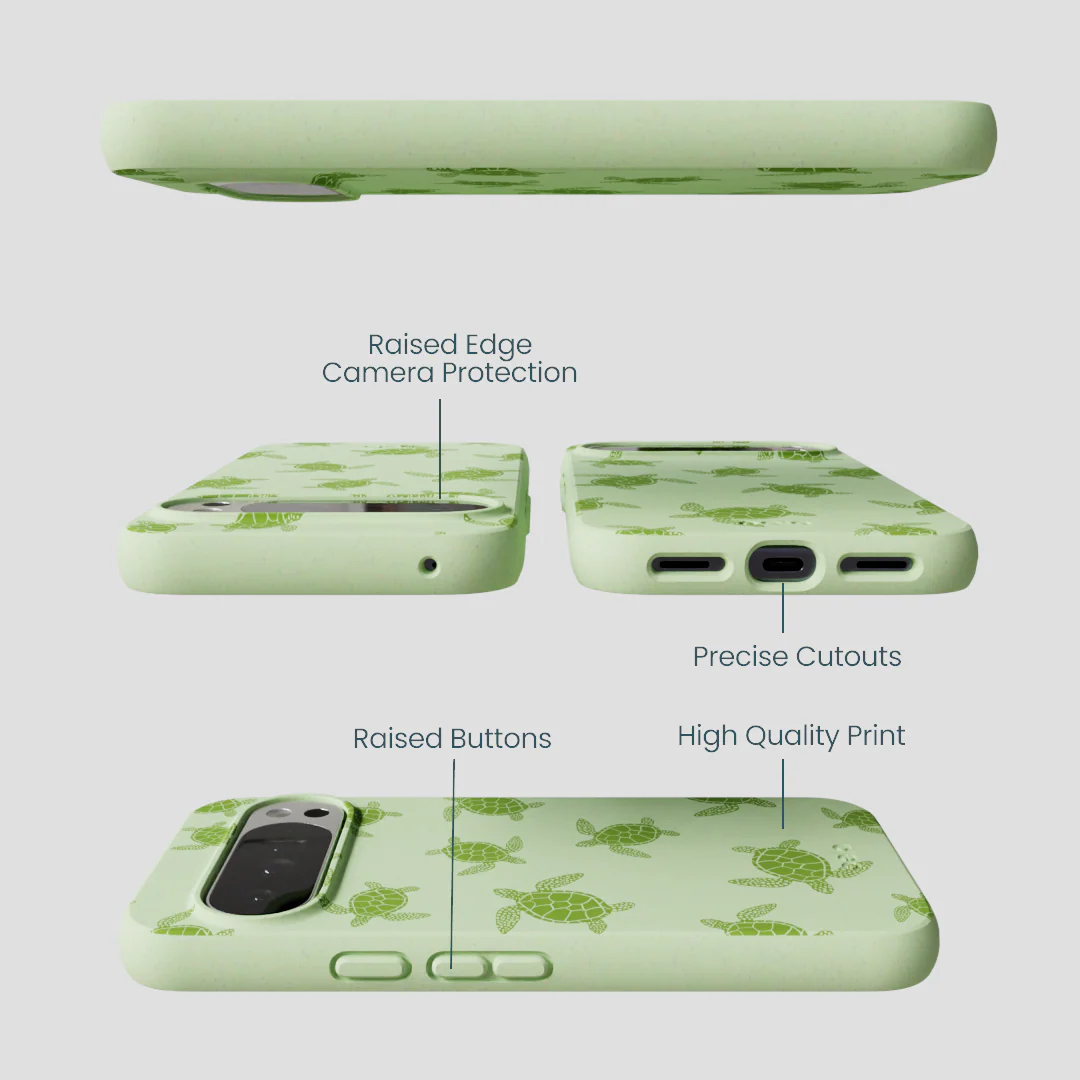 Sage Green Tiny Turtles Google Pixel 10 Pro XL Case - Image 3