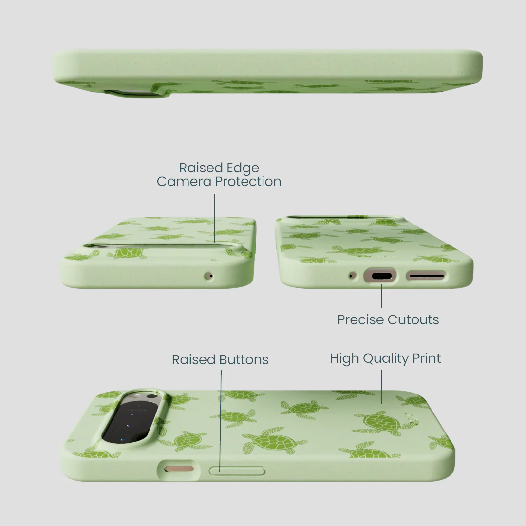 Sage Green Tiny Turtles Google Pixel 9 Pro XL Case - Image 3