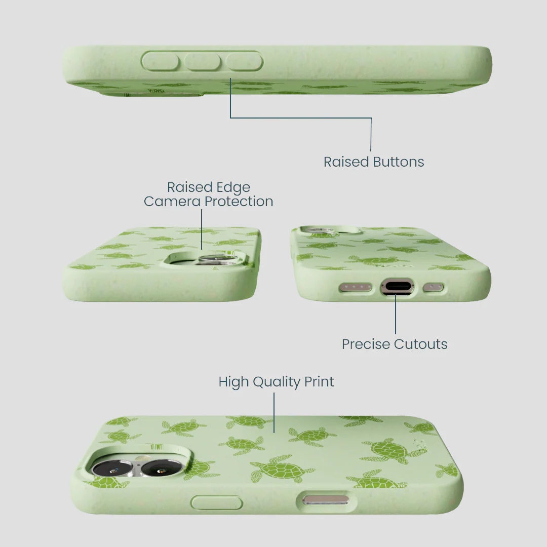 Sage Green Tiny Turtles iPhone 16 Case - Image 3