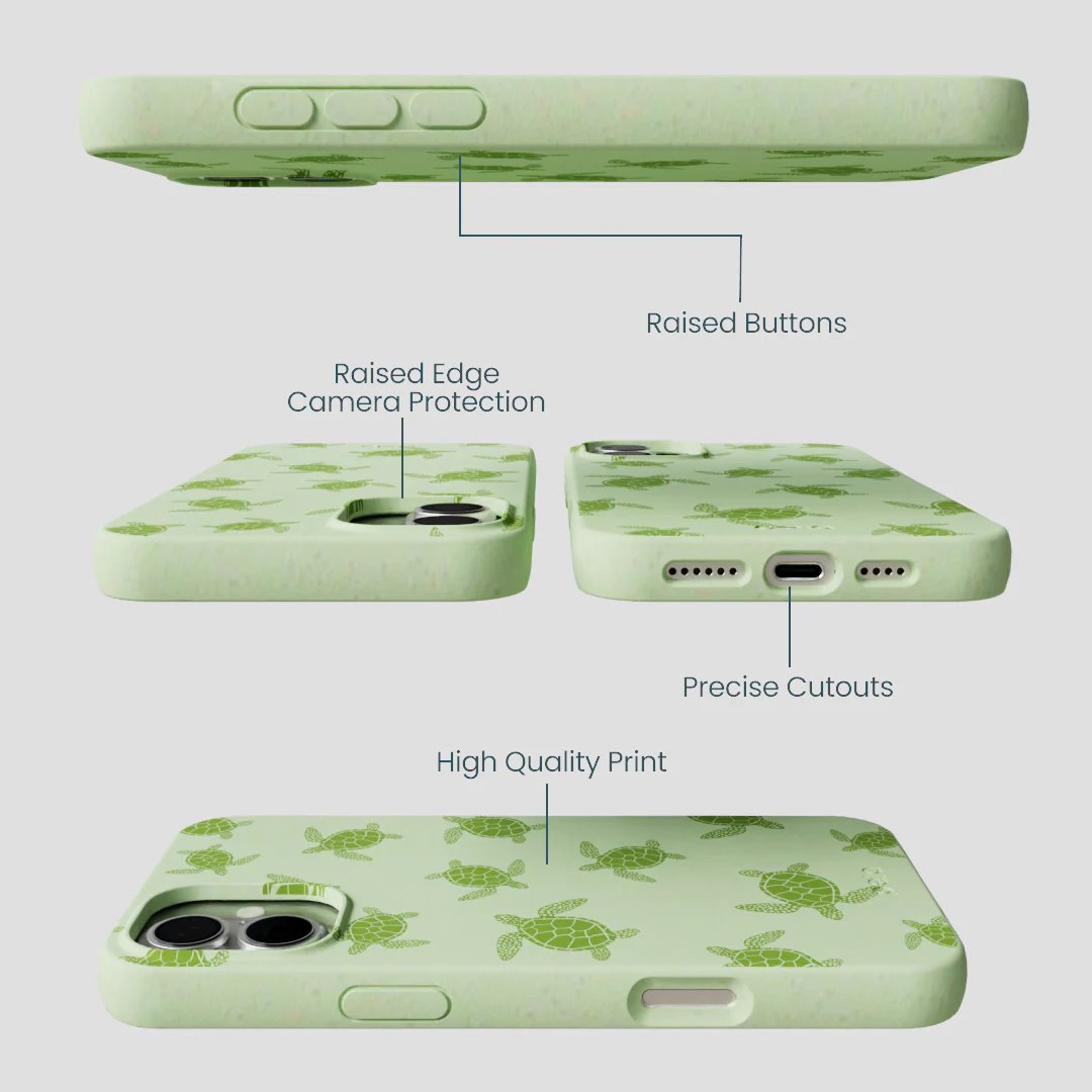 Sage Green Tiny Turtles iPhone 16 Plus Case - Image 3