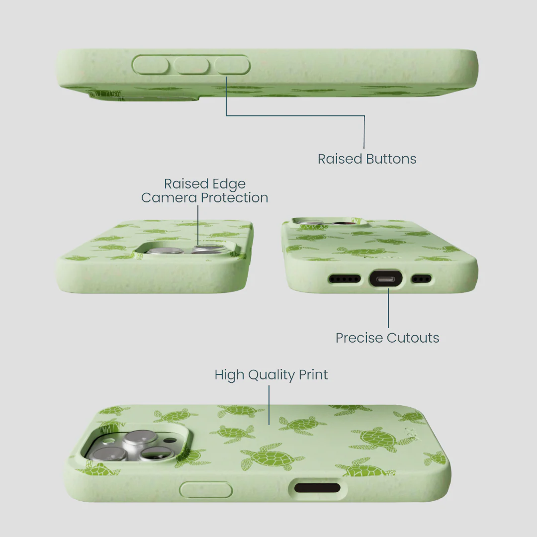 Sage Green Tiny Turtles iPhone 16 Pro Case - Image 3