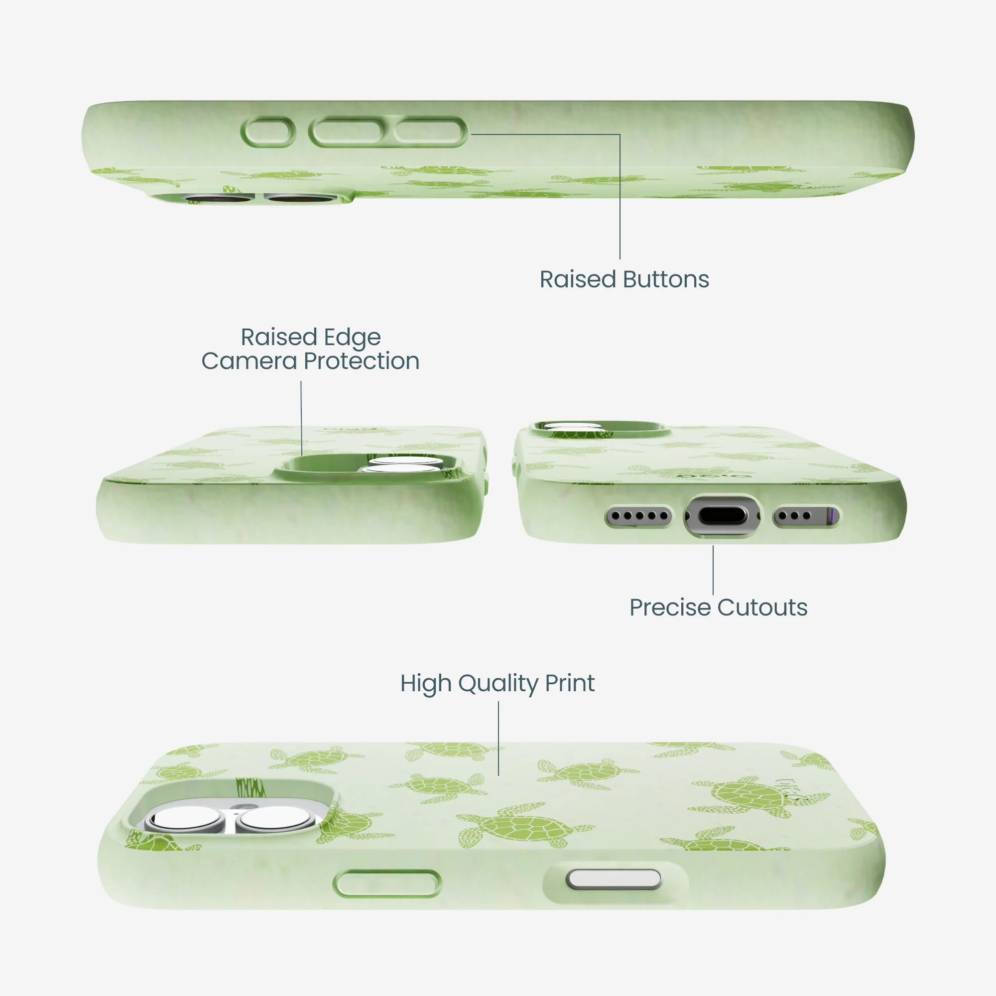 Sage Green Tiny Turtles iPhone 17 Case - Image 3